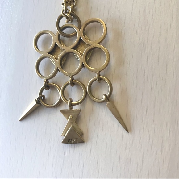 APT Brass Long Necklace with Charm - Picture 2 of 4